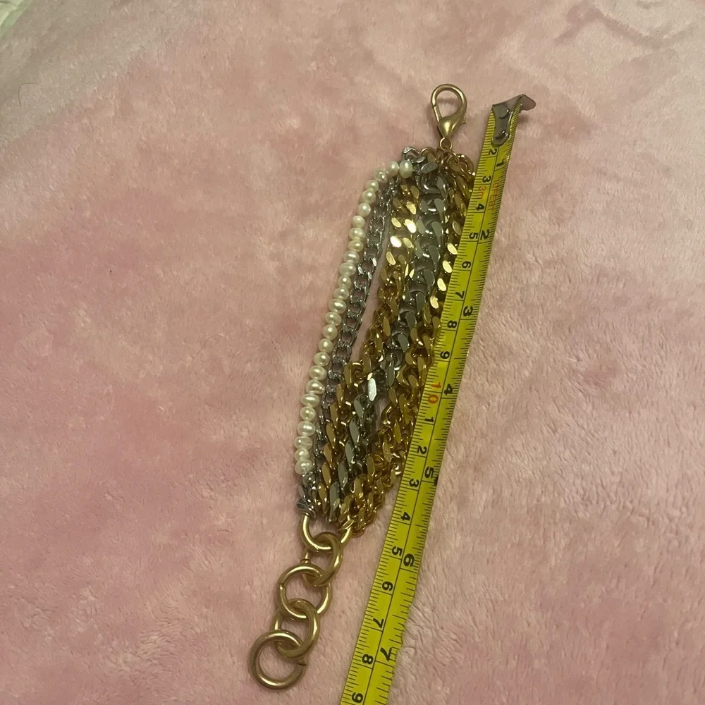 Elegant Gold and Silver Multi-Strand‎ Bracelet